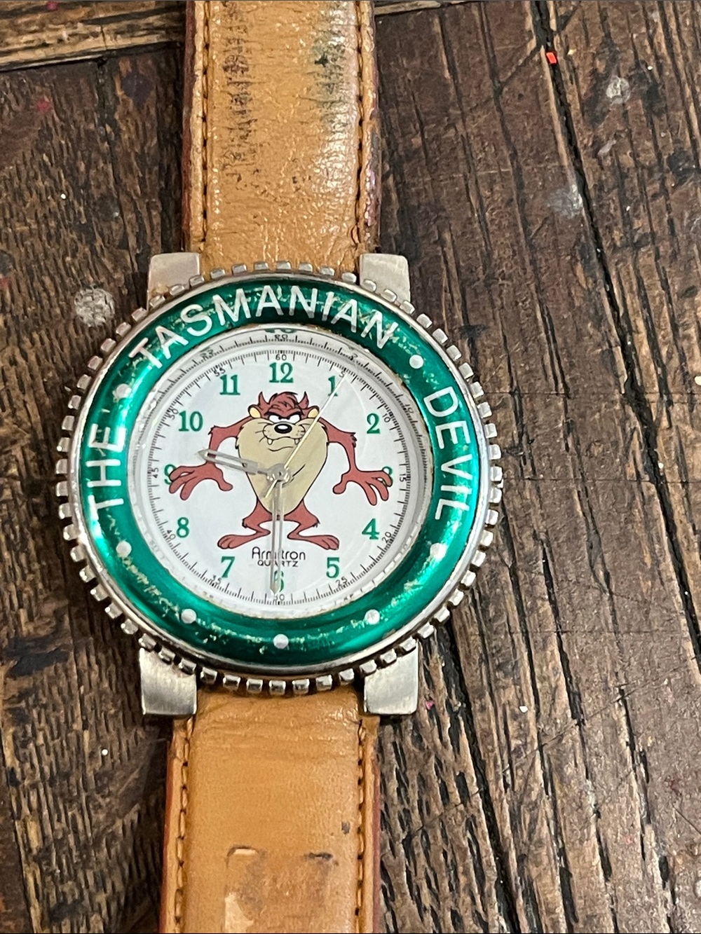 Tasmanian Devil Character Watch with Tan Leather Strap
